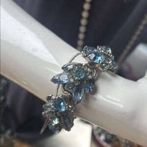 Dazzling Silver Bracelet with Blue Accents